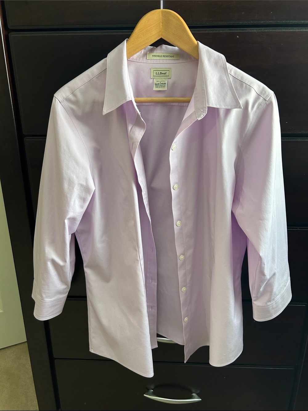 L.L. Bean Wrinkle Resistant Light Lavender Girls' Button-Down Shirt